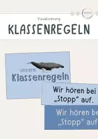 Vorschau - Anderer Materialtyp - Klassenregeln - Wale/ blau - Deckblatt