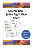 Vorschau - Arbeitsblätter - Abschreibtraining Sport - jeden Tag drei Sätze schreiben - Deckblatt