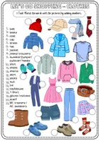 Vorschau - Arbeitsblätter - Vocabulary: clothes (Kleidung in Englisch) - Seite 1