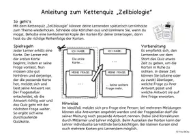 Vorschau - Spiele - Kettenquiz Mikroskop Zellen Zellorganellen - Ich habe, Wer hat? - Seite 1