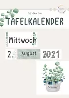 Vorschau - Mal- und Bastelvorlagen - Mix-and-Match Tafelkalender - Eukalyptus - Deckblatt