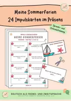 Vorschau - Arbeitsblätter - Meine Sommerferien - 24 Impuls- & Erzählkarten im Präsens - Deckblatt