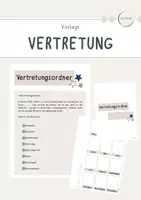 Vorschau - Anderer Materialtyp - Vertretungsordner - Vorlagen zum Ausfüllen für deine Klasse - Deckblatt