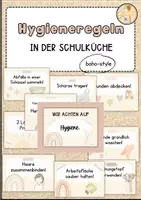 Vorschau - Poster - Hygieneregeln - Schulküchendeko im boho-Style - Deckblatt
