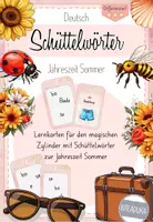 Vorschau - Bildkarten - Schüttelwörter Sommer - Lernkarten z.B. für magischer Zylinder - Deckblatt