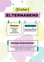 Vorschau - Präsentationen/Tafelbilder - Erster Elternabend im Schuljahr - Deckblatt