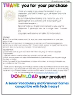 Προεπισκόπηση - Διαδραστικό υλικό - Complete Educational Interactive Vocabulary and Grammar Games Bundle for A Senior Compatible with Tech it easy 1 - Σελίδα 1