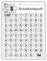 Vorschau - Spiele - Buchstabenlabyrinth / Suchsel Buchstabe "S" inkl. Lösung - Seite 1