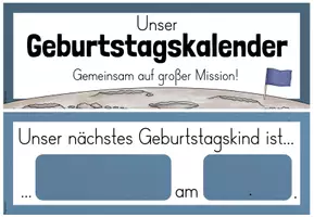 Vorschau - Mal- und Bastelvorlagen - Classroom-Management: Geburtstagskalender für die Grundschule (Weltraum-Astronauten) - Seite 2