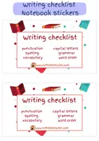 Προεπισκόπηση - Φύλλα εργασίας - Writing checklist stickers for students notebooks - Εξώφυλλο