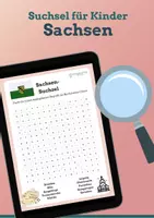 Vorschau - Spiele - Suchsel für Kinder: Sachsen - Deckblatt