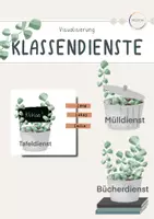 Vorschau - selbst erstellte Cliparts/Grafiken - Klassendienste Beige/Neutral - Deckblatt