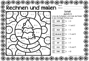 Vorschau - Arbeitsblätter - Rechen-Mal-Blätter - Division (Winter) - Seite 3