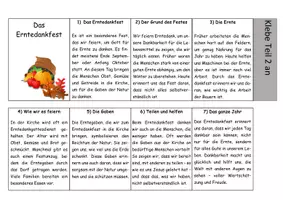 Vorschau - Arbeitsblätter - Erntedank - Leporello (2 Versionen; 3fach differenziert) und Arbeitsblatt - Seite 1
