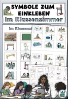 Vorschau - Arbeitsblätter - Symbole zum Einkleben "Im Klassenzimmer" geeignet für das Churermodell - DaZ / DaF / Deutsch - Deckblatt