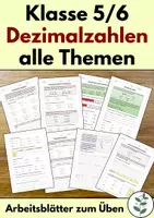 Vorschau - Arbeitsblätter - Dezimalzahlen üben Klasse 5 und 6 - Deckblatt