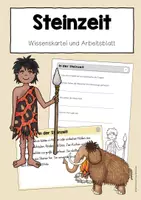 Vorschau - Arbeitsblätter - Steinzeit - Karteikarten und Arbeitsblatt - Deckblatt