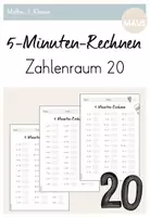 Vorschau - Arbeitsblätter - 5 Minuten Rechnen (inkl. Lösung) - Zahlenraum 20 - Deckblatt