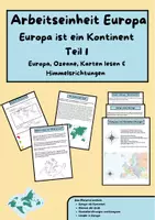 Vorschau - Arbeitsblätter - Arbeitseinheit Europa, Europa ist ein Kontinent, Ozeane, Himmelsrichtungen - Deckblatt
