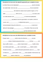 Aperçu - Fiches - textes à trous pour travailler la grammaire - Page de couverture