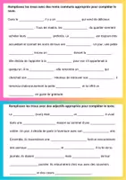 Aperçu - Fiches - textes à trous pour travailler la grammaire - Page 1