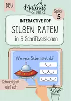 Vorschau - Stationenlernen - Silben Quiz einfach (Spiel 5) - Deckblatt