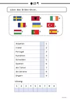 Vorschau - Arbeitsblätter - Freebie LRS Training Flaggen-Rätsel Europa Bilderrätsel Lesespur - Seite 3