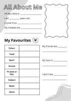 Vorschau - Arbeitsblätter - All About Me! - Steckbrief auf Englisch - Deckblatt