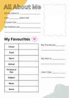 Vorschau - Arbeitsblätter - All About Me! - Steckbrief auf Englisch - Seite 1