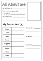 Vorschau - Arbeitsblätter - All About Me! - Steckbrief auf Englisch - Seite 2