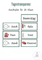 Vorschau - Poster - Tagestransparenz - Stundenplan für die Klasse - Deckblatt
