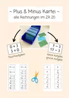 Vorschau - Aufgabenkarten - A8-Kartei mit allen Plus- und Minusrechnungen der 1. Klasse - Deckblatt