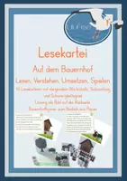 Vorschau - Spiele - Lesekartei Bauernhof, Leseverständnis, Spielen, Lesen - Deckblatt