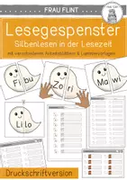 Vorschau - Arbeitsblätter - Lesegespenster - Silbenlesen in der Lesezeit Kl. 1 (Druckschrift) - Deckblatt