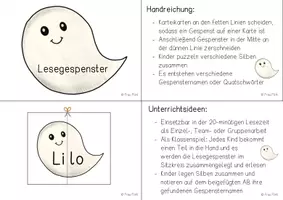 Vorschau - Arbeitsblätter - Lesegespenster - Silbenlesen in der Lesezeit Kl. 1 (Druckschrift) - Seite 1