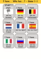 Vorschau - Arbeitsblätter - I have, who has? “Countries” - Lesespiel Englisch (Ich habe, wer hat?) - Seite 1