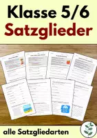 Vorschau - Arbeitsblätter - Satzglieder: Subjekt, Prädikat, Objekt, Adverbiale - Deckblatt