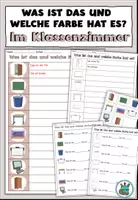 Vorschau - Arbeitsblätter - Personalpronomen und Farben "Im Klassenzimmer" -DaZ -2fach Differenzierung - Deckblatt