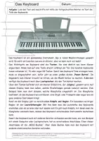 Vorschau - Arbeitsblätter - Das Keyboard erklärt (mit Lösung) - Deckblatt