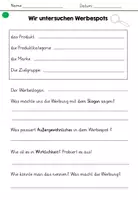 Vorschau - Arbeitsblätter - Unterrichtsstunde Thema Werbung - Werbespots untersuchen - Seite 3