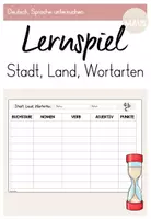 Vorschau - Spiele - Stadt, Land, Wortarten (Lernspiel) - kostenlos - Deckblatt