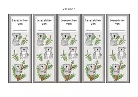 Vorschau - Poster - Lesezeichen - Koalaklasse - Seite 1