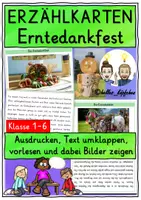 Vorschau - Fördermaterial/Inklusion - Religion Erntedank Grundschule Klasse 1-6 Erzählkarten - Deckblatt