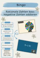 Vorschau - Spiele - Bingo: Addieren negative Zahlen (Rationale Zahlen) - Deckblatt