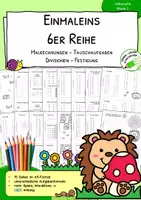 Vorschau - Arbeitsblätter - Malreihen - 6er Reihe - Einmaleins mit 6 - A5-Übungsheft - Arbeitsblätter - Förderung - Deckblatt