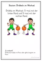 Vorschau - Stationenlernen - Dribbling Basketball Stationskarten - Seite 1