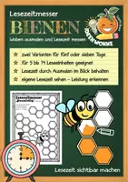 Vorschau - Arbeitsblätter - Lesezeitmesser/Lesetracker "Bienen" - Deckblatt