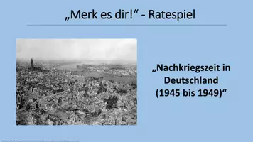 Vorschau - Interaktives Material - "Merk es dir!" (Digitales Ratespiel): Nachkriegszeit (1945-1949) - Deckblatt