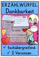 Vorschau - Arbeitsblätter - Danke / Dankbarkeit Grundschule Erzählwürfel - Deckblatt