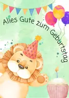 Vorschau - Bildkarten - Geburtstagsaufsteller Löwe (1.-4. Klasse) - Seite 1